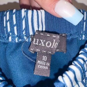 Super cute blue and white striped romper…